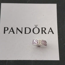Load image into Gallery viewer, Pandora Sterling Silver Shining Elegance Clip with Pink Zirconia 791817pcz
