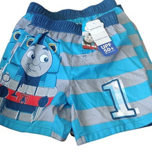 Load image into Gallery viewer, Thomas &amp; Friends Thomas the Tank Engine Swim Trunks, Blues/Grey,  Size 2T
