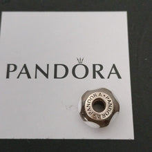 Load image into Gallery viewer, Pandora Retired Clear Murano Glass Bead with White Hearts - 790666
