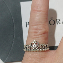 Load image into Gallery viewer, Pandora Sterling Silver My Princess Tiara Crown Ring, 190880cz, Size 56
