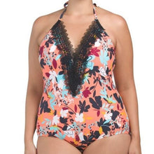 Load image into Gallery viewer, SEA ANGEL Plus Floral Lace V-neck One-piece Bathing Suit Meadowdale, size 1X
