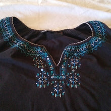 Load image into Gallery viewer, Avenue Black Embroidered Tunic Blouse size 26/28
