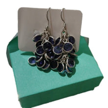 Load image into Gallery viewer, Sterling Silver &amp; Amethyst Cascading Earrings on French Hooks
