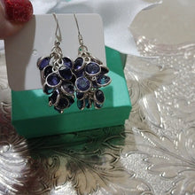 Load image into Gallery viewer, Sterling Silver &amp; Amethyst Cascading Earrings on French Hooks
