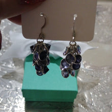 Load image into Gallery viewer, Sterling Silver &amp; Amethyst Cascading Earrings on French Hooks
