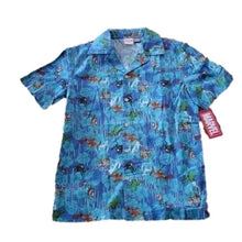 Load image into Gallery viewer, Marvel Comics Superheroes Hawaiian Button down Shirt, Blues Multicolor, Medium
