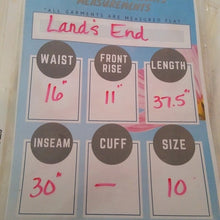 Load image into Gallery viewer, Lands&#39; End Women&#39;s Mid Rise Straight Jeans, Natural, size 10
