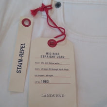 Load image into Gallery viewer, Lands&#39; End Women&#39;s Mid Rise Straight Jeans, Natural, size 10
