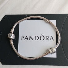 Load image into Gallery viewer, Pandora Sterling Silver 7.0&quot; Starter Bracelet w/Faith, Hope + Love Charm  790119
