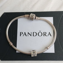 Load image into Gallery viewer, Pandora Sterling Silver 7.0&quot; Starter Bracelet w/Faith, Hope + Love Charm  790119
