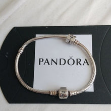 Load image into Gallery viewer, Pandora Sterling Silver 7.0&quot; Starter Bracelet w/Faith, Hope + Love Charm  790119
