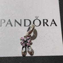 Load image into Gallery viewer, Pandora  Sterling Silver Punk Ballerina Ballet Shoes Dangle Charm  798339cz
