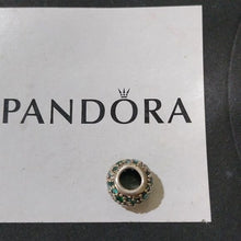 Load image into Gallery viewer, Pandora Sterling Silver Ocean Mosaic Charm w/Teal Green Pave Zirconia 791261mczmx
