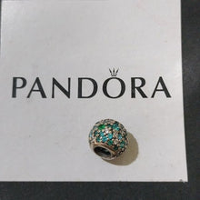 Load image into Gallery viewer, Pandora Sterling Silver Ocean Mosaic Charm w/Teal Green Pave Zirconia 791261mczmx
