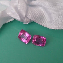 Load image into Gallery viewer, Pair Natural Light Pink Cushion Sapphires 10.22 + 10.67 Cts. GIL Certified
