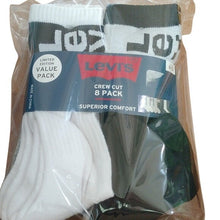 Load image into Gallery viewer, Levi's White/Black/Grey Crew Cut socks, 8 pairs
