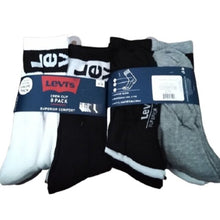 Load image into Gallery viewer, Levi's White/Black/Grey Crew Cut socks, 8 pairs
