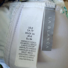 Load image into Gallery viewer, La Blanca V Neck Halter Tankini Top, The Monument, White Multicolor, size 2
