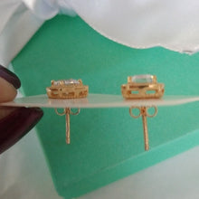 Load image into Gallery viewer, Sterling Silver Vermeil Icy CZ Earrings
