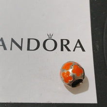 Load image into Gallery viewer, Pandora Retired Orange Enamel Butterfly with Sterling Silver Bead - 790438E04

