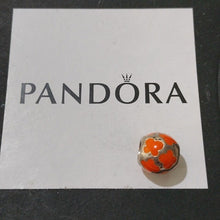 Load image into Gallery viewer, Pandora Retired Orange Enamel Butterfly with Sterling Silver Bead - 790438E04
