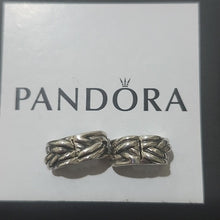 Load image into Gallery viewer, Pandora Retired Sterling Silver BRAIDED Bead Clips, Set Of 2,  791774
