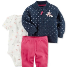 Load image into Gallery viewer, Carter's 3-Pc. Quilted Jacket, Bodysuit &amp; Leggings Set, Baby Girls, Unicorns, NB
