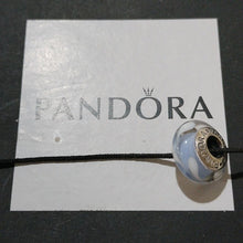 Load image into Gallery viewer, Pandora Retired Light Blue Swirl Murano Glass Bead - 790674
