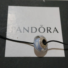 Load image into Gallery viewer, Pandora Retired Light Blue Swirl Murano Glass Bead - 790674
