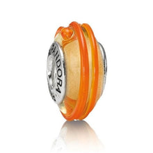 Load image into Gallery viewer, Pandora Retired Orange Murano Glass Ribbon Bead - 790621
