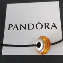 Load image into Gallery viewer, Pandora Retired Orange Murano Glass Ribbon Bead - 790621
