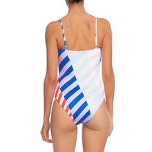 Load image into Gallery viewer, Bikini Lab Women's Sweetheart One Piece Swimsuit, Multi Biased Stripe, Medium
