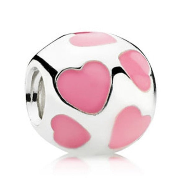 Pandora Retired Sterling Silver Love You Bead w/Light Pink Enamel - 790543EN28