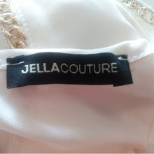 Load image into Gallery viewer, Jella Couture Career Sleeveless Top w/ Gold chain sleeve accents, Ivory, Small
