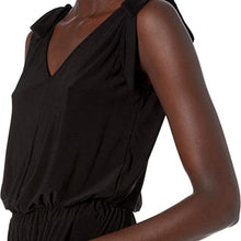 Load image into Gallery viewer, LAUNDRY BY SHELLI SEGAL womens Matte Jersey Shoulder Tie Jumpsuit, Black size 4

