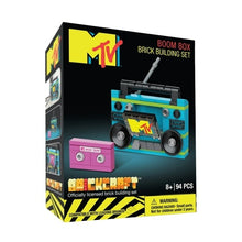 Load image into Gallery viewer, Brickcraft MTV Retro Builds: Blue Boom Box &amp; Cassette Brick Building Kits
