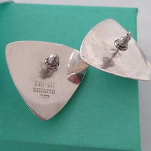 Load image into Gallery viewer, Sterling Silver Women's Triangular Modernist Post Earrings, Mexican Artisan
