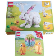 Load image into Gallery viewer, Lego 31133 White Rabbit 3-in-1 and 40527 Easter Egg and Chicks, 2 set bundle
