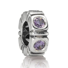 Load image into Gallery viewer, Pandora Sterling Silver Amethyst CZ Trinity Spacer - 790368ACZ

