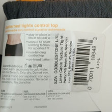 Load image into Gallery viewer, No Nonsense Fashion Patterned Tights Control Top Liner Cable Texture, L/XL 5pr
