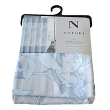 Load image into Gallery viewer, Natori Ember Shower Curtain, 72" x 72", soft Blues + Grey, Asian Floral design
