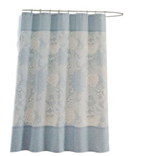 Load image into Gallery viewer, Natori Ember Shower Curtain, 72" x 72", soft Blues + Grey, Asian Floral design

