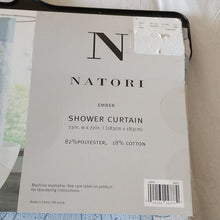 Load image into Gallery viewer, Natori Ember Shower Curtain, 72" x 72", soft Blues + Grey, Asian Floral design
