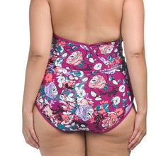 Load image into Gallery viewer, SEA ANGEL Plus Floral Lace V-neck Bathing Suit, Bordeaux Blossom, size 2X
