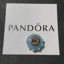 Load image into Gallery viewer, Pandora Retired Light Blue and White Murano Glass Seeing Spots Bead - 790629
