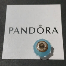 Load image into Gallery viewer, Pandora Retired Light Blue and White Murano Glass Seeing Spots Bead - 790629
