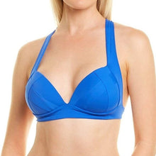 Load image into Gallery viewer, La Blanca Women's Keyhole Banded Push-up Bra Bikini Top, China Blue, 10
