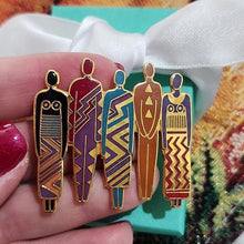 Load image into Gallery viewer, Vintage Laurel Burch People TRIBE Figures Enamel Brooch
