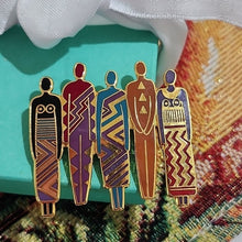 Load image into Gallery viewer, Vintage Laurel Burch People TRIBE Figures Enamel Brooch
