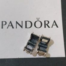 Load image into Gallery viewer, Pandora Sterling Silver 7&quot; Snakechain Starter Bracelet w/2 Beveled Clips 790267
